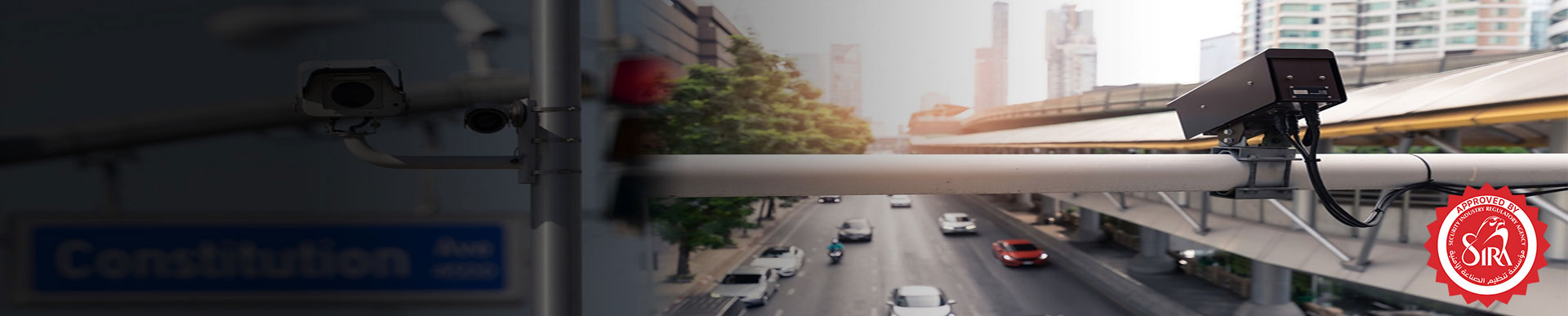 banner image showing a horizontally placed pole with a titanhz anpr camera mounted, monitoring cars passing on the highway for automated number plate recognition.