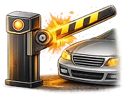 Titanhz barrier gate collision protection system automatically rebounds after impact