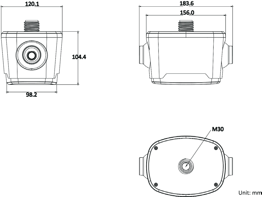 TitanHz IB-MGF771-C-CV Dual Lens Guidance Camera Dimensions