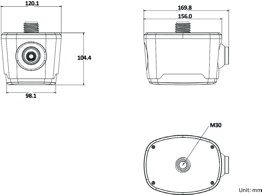 TitanHz IB-MGF771-C-V Single Lens Guidance Camera Dimensions