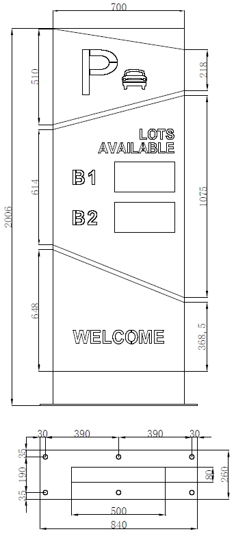 TitanHz IB-MWC911 Parking Guidance Entrance Information Display Dimensions