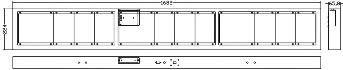 TitanHz IB-MWY090-2-6I Indoor Three-Way Guidance Display Dimensions