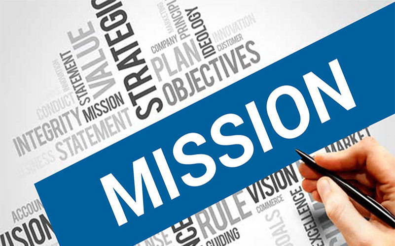 a mission statement in blue with text like strategies, plans, and objectives, representing titanhz's goals and vision.