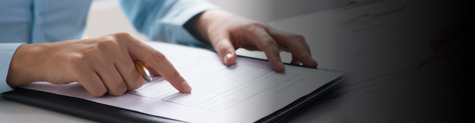 a banner image of a man pointing at a form, representing the enquiry form page for inquiries and support.