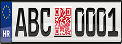 a license plate with croatian text, showcasing supported language capabilities for anpr systems and vehicle identification.