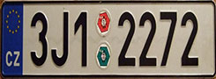 a license plate with czech text, showcasing supported language capabilities for anpr systems and vehicle identification.