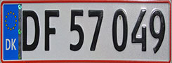 a license plate with danish text, showcasing supported language capabilities for anpr systems and vehicle identification.