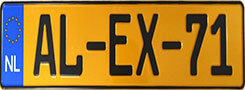 a license plate with dutch text, showcasing supported language capabilities for anpr systems and vehicle identification.