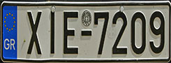 a license plate with greek text, showcasing supported language capabilities for anpr systems and vehicle identification.