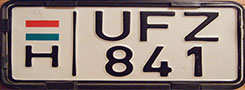 a license plate with hungarian text, showcasing supported language capabilities for anpr systems and vehicle identification.