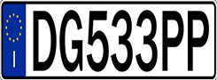 a license plate with italian text, showcasing supported language capabilities for anpr systems and vehicle identification.