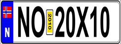 a license plate with norwegian text, showcasing supported language capabilities for anpr systems and vehicle identification.