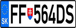 a license plate with slovak text, showcasing supported language capabilities for anpr systems and vehicle identification.
