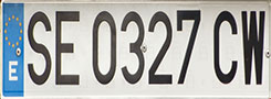 a license plate with spanish text, showcasing supported language capabilities for anpr systems and vehicle identification.