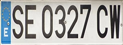 a license plate with spanish text, showcasing supported language capabilities for anpr systems and vehicle identification.