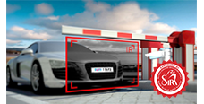 car entering parking area, anpr camera capturing license plate as boom barrier opens for access control