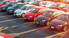 multiple cars parked outside a parking area, monitored by ANPR system for pay parking solutions and space management