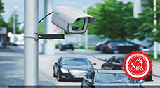 traffic area with anpr camera on pole capturing all vehicles for traffic control and monitoring