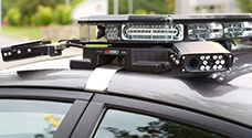 anpr camera placed on top of a car for traffic monitoring and vehicle tracking in real-time