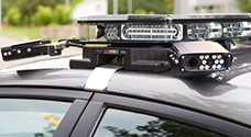 anpr camera placed on top of a car for traffic monitoring and vehicle tracking in real-time