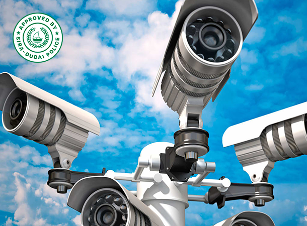 titanhz multiple cameras on a pole monitoring traffic vehicles for enhanced surveillance and security in urban areas.