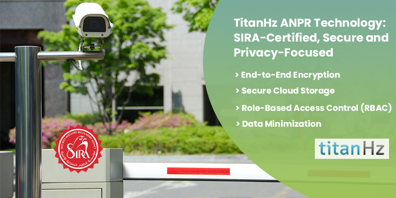 TitanHz SIRA-certified AI-powered ANPR system ensuring secure, privacy-focused vehicle recognition and compliance in the UAE